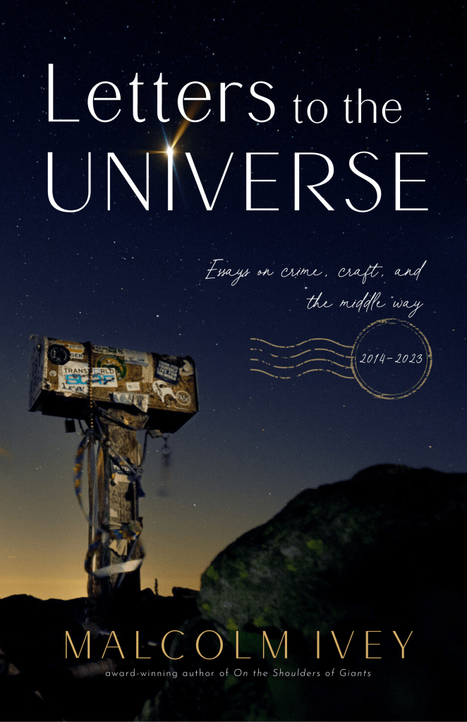 Cover image for "Letters to the Universe" showing a mountain peak mailbox against a starry night sky.