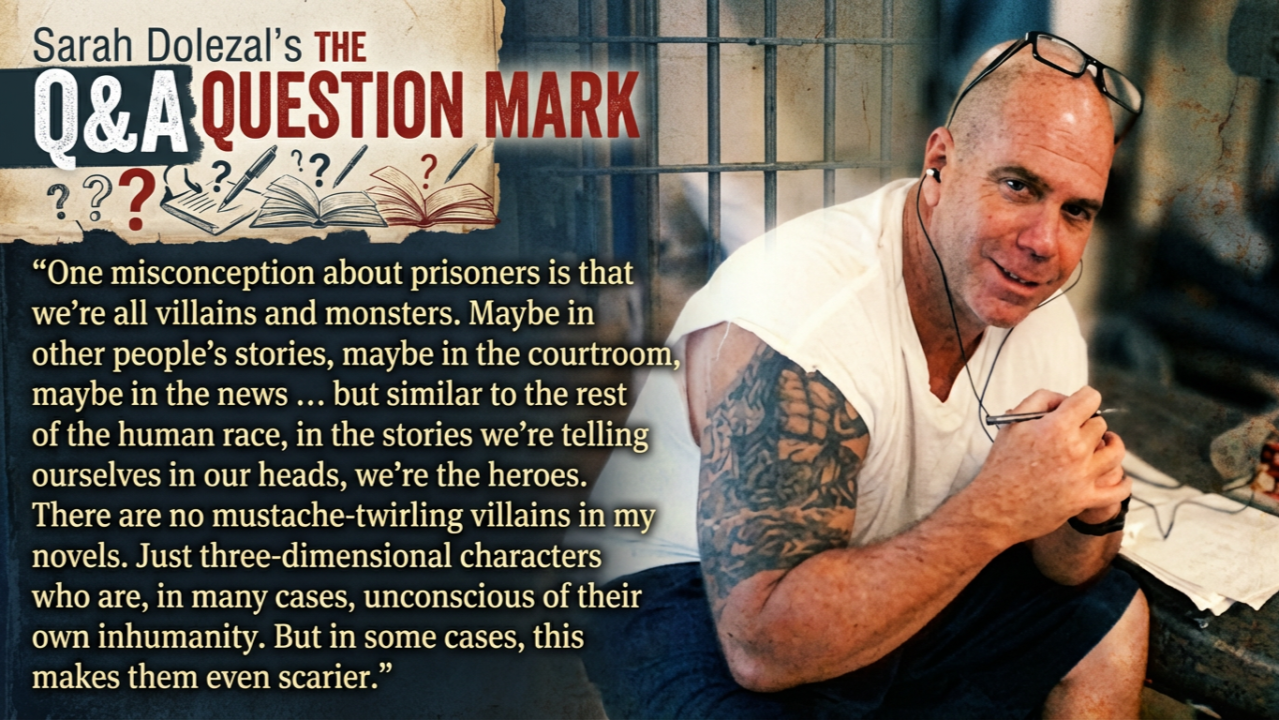 Image of the author sitting in a dormitory in prison.