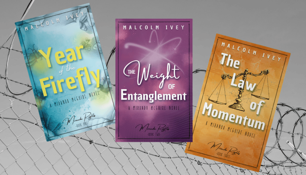Image of the three book covers from the Miranda Rights trilogy.